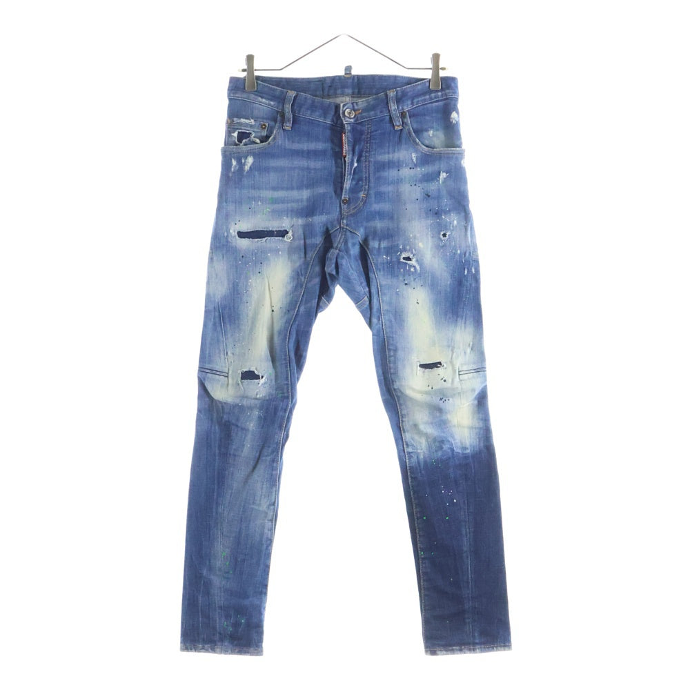 DSQUARED2(ディースクエアード) Tidy Biker Jean タイディバイカージーン S74LB0516 S30342 ボタンフライ ダメージデニムパンツ インディゴ