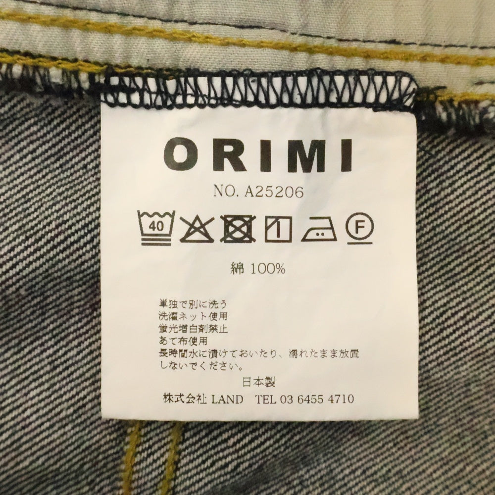 ORIMI(オリミ) OVERLAP BUGGY DENIM PANTS オーバーラップ ウォッシュ加工 バギーデニムパンツ インディゴブラック A25206