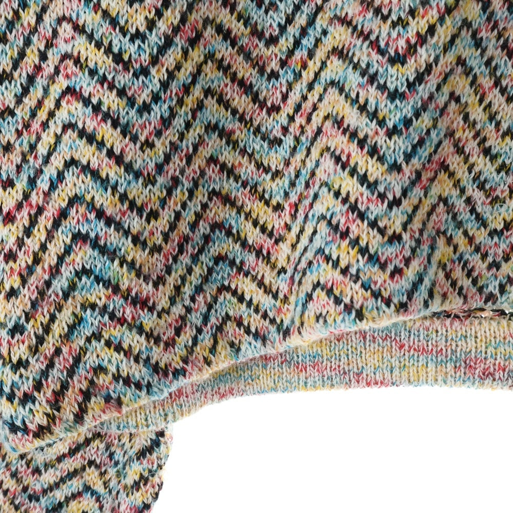 MASU(エムエーエスユー) 21AW CANDY SWEATER キャンディー モックネック 短丈 長袖ニットセーター マルチカラー MCFW-KN0221
