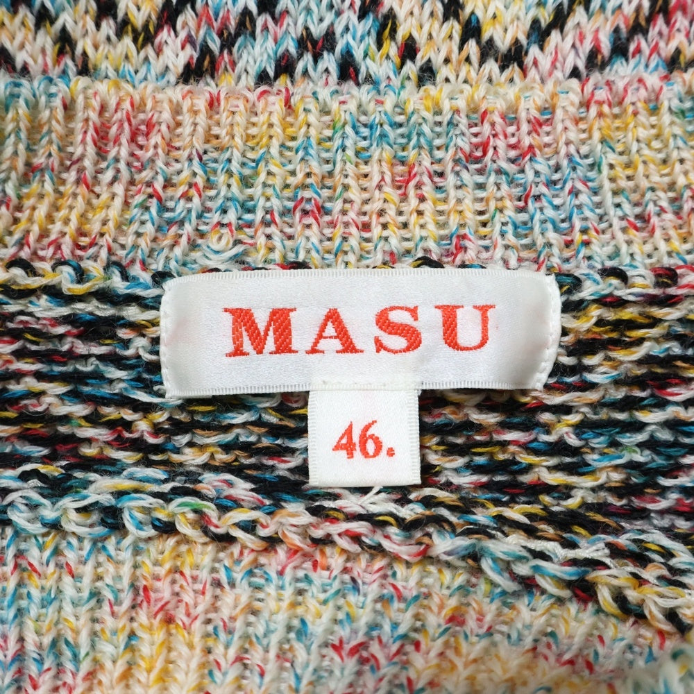 MASU(エムエーエスユー) 21AW CANDY SWEATER キャンディー モックネック 短丈 長袖ニットセーター マルチカラー MCFW-KN0221