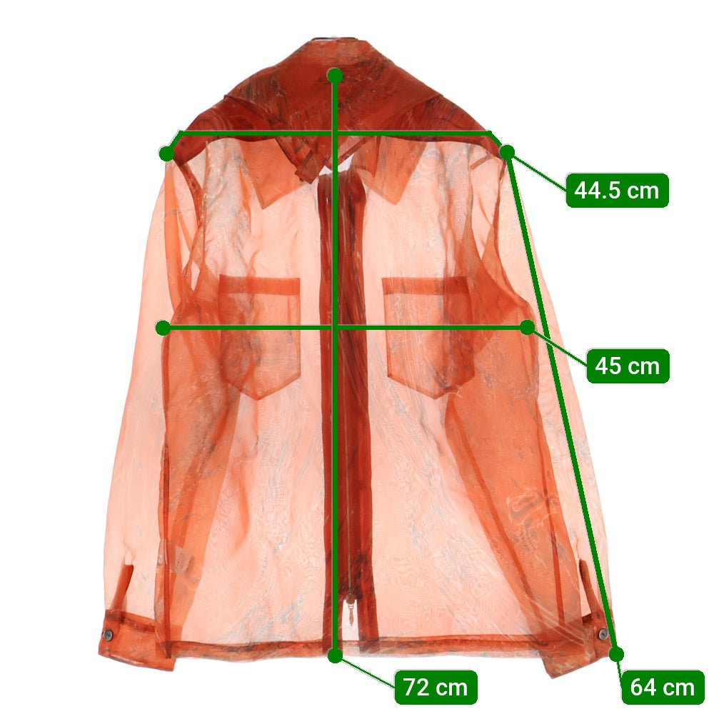 MASU(エムエーエスユー) ZIP-UP MARBLE BANDANA SHIRT バンダナ柄 ナイロン ジップアップ 長袖シャツ オレンジ MVFW-SH0422