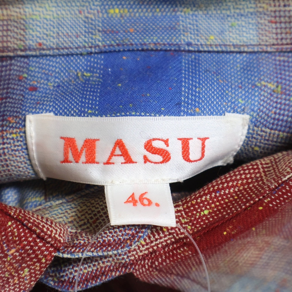 MASU(エムエーエスユー) 22AW RAINBOW DUST SHIRT スパンコール チェック柄 長袖シャツ ロングスリーブ マルチカラー MVFW-SH0122