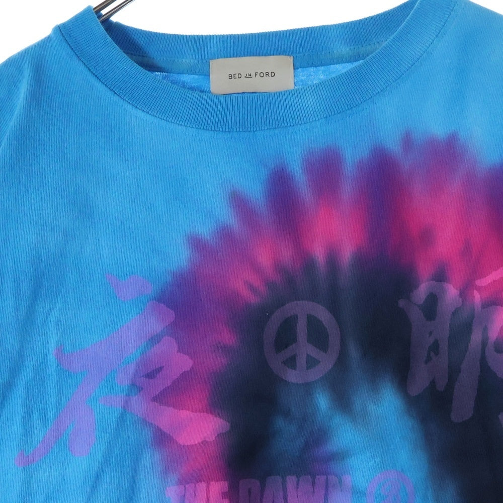 BED J.W. FORD(ベッドフォード) Tyedye Long Sleeve T-shirt タイダイ柄 クルーネック 長袖Tシャツ ロングスリーブ ブルー/ピンク 22AW-B-CS01