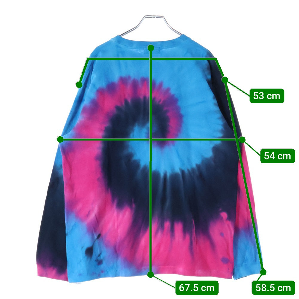 BED J.W. FORD(ベッドフォード) Tyedye Long Sleeve T-shirt タイダイ柄 クルーネック 長袖Tシャツ ロングスリーブ ブルー/ピンク 22AW-B-CS01