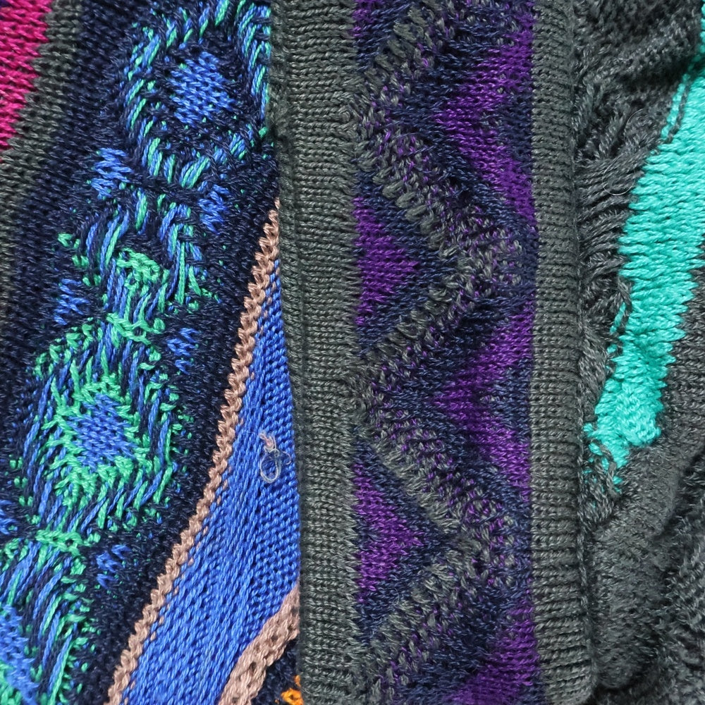 COOGI(クージー) 3D DESIGN KNIT SWEATER ケーブル コットン 長袖ニットセーター マルチカラー