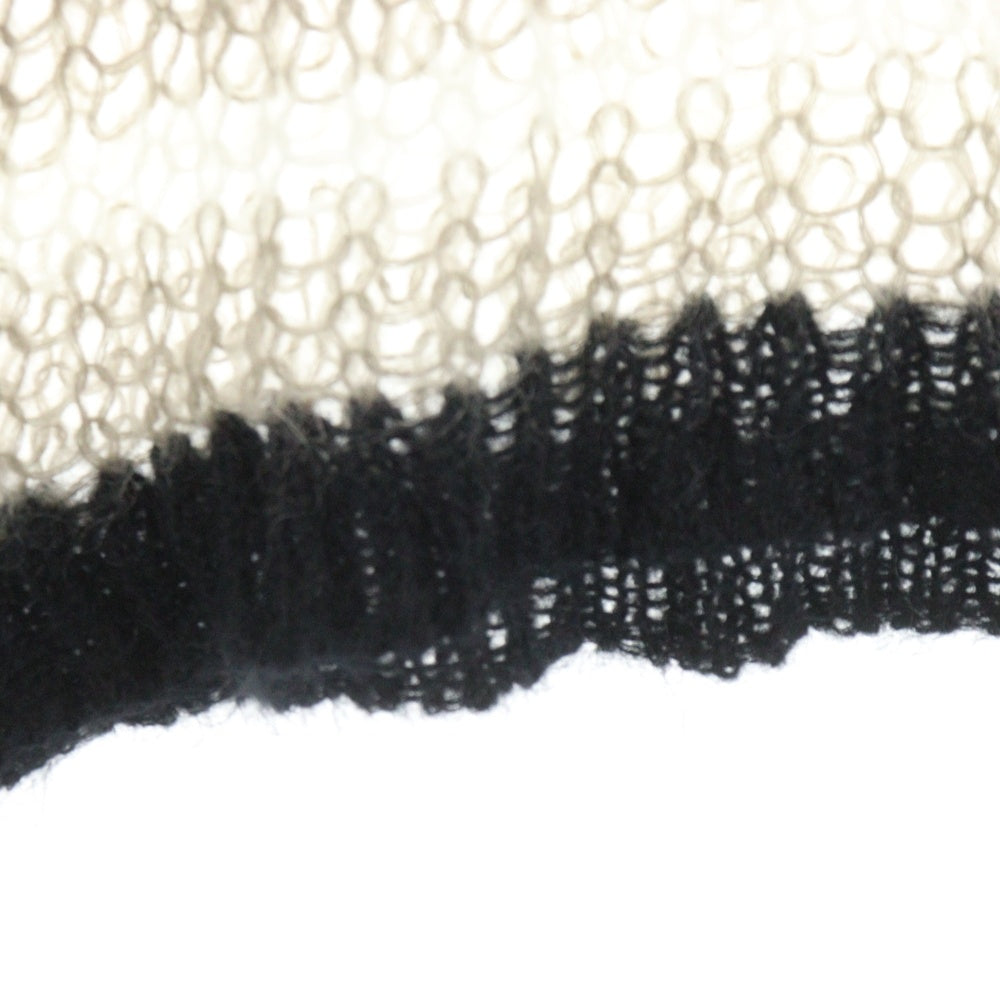 SyuMan(シューマン) 22AW ×iiii MOHAIR KNIT PULLOVER ボーダー柄 モヘアニットセーター ブラック/ホワイト YO22AW-14
