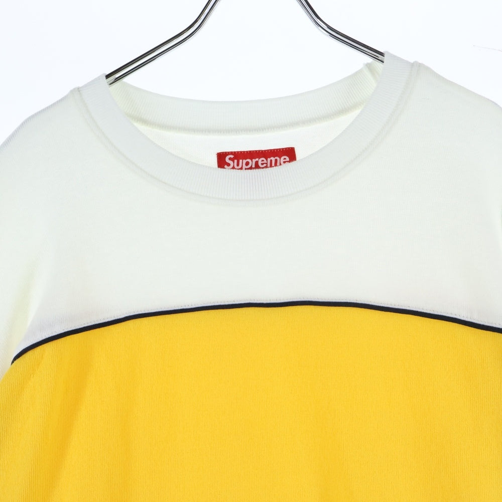 SUPREME(シュプリーム) 25SS Paneled PIPING パネル パイピング プリント 長袖シャツ イエロー/ホワイト