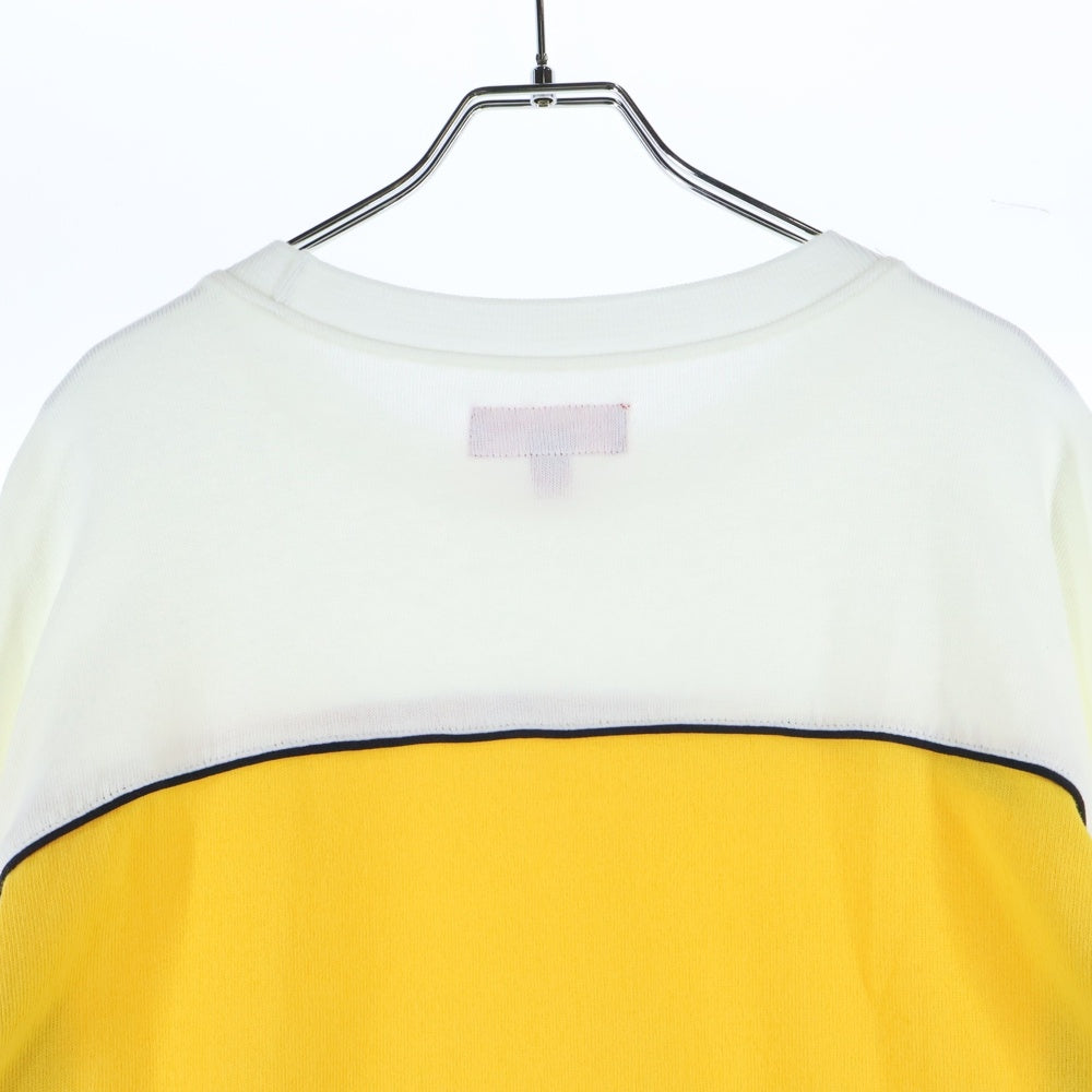 SUPREME(シュプリーム) 25SS Paneled PIPING パネル パイピング プリント 長袖シャツ イエロー/ホワイト