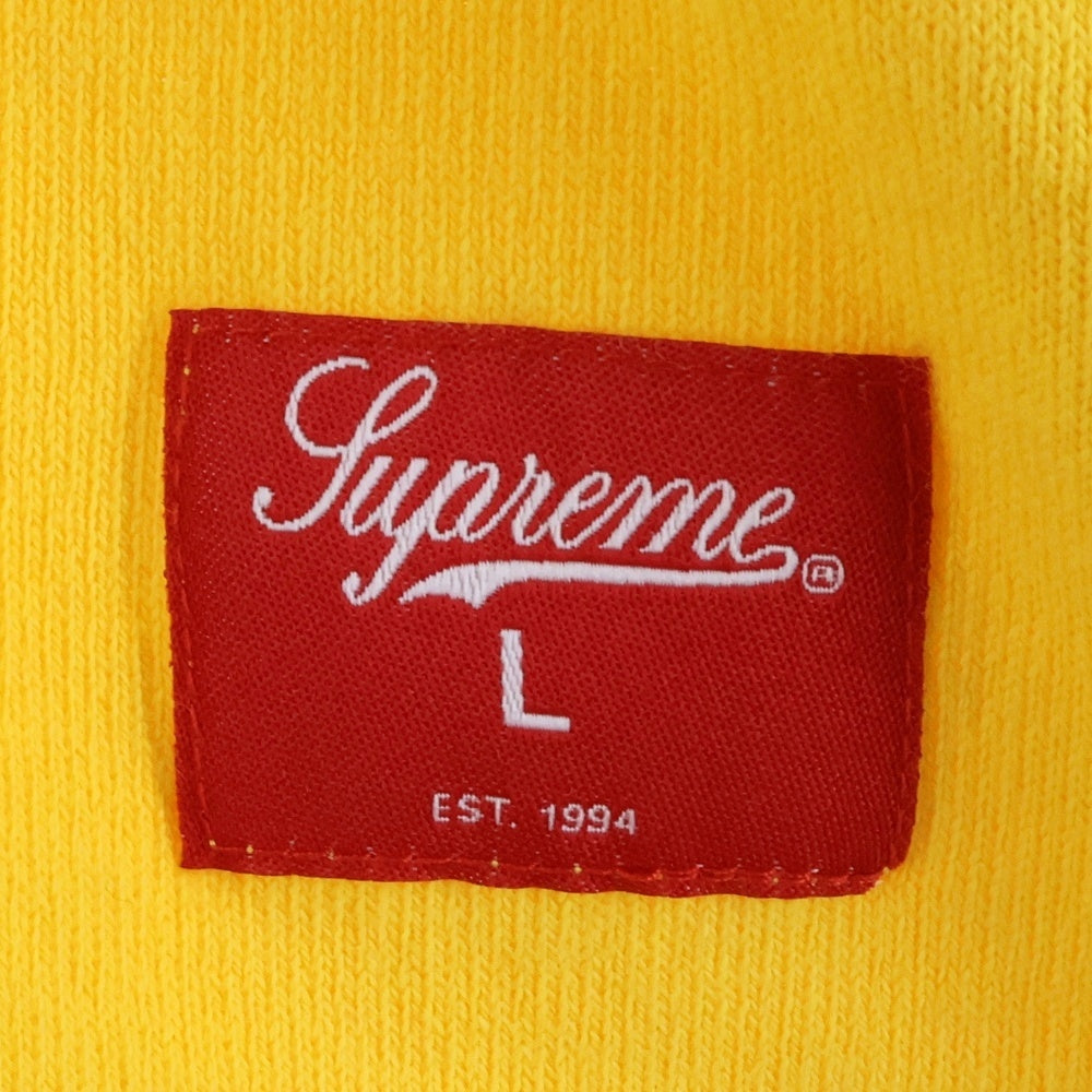 SUPREME(シュプリーム) 25SS Paneled PIPING パネル パイピング プリント 長袖シャツ イエロー/ホワイト