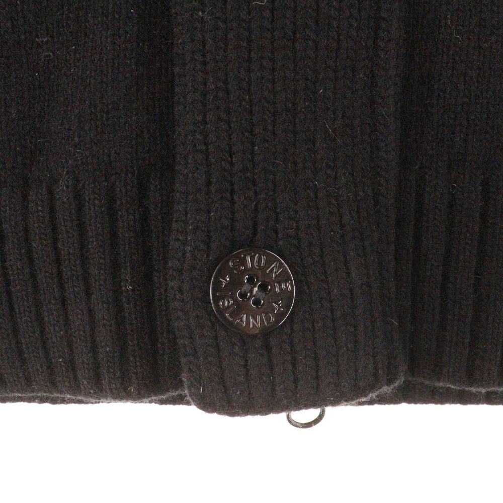 STONE ISLAND(ストーンアイランド) 18AW アームロゴワッペン付き ジップアップ ニット カーディガン ブラック 6915564A3