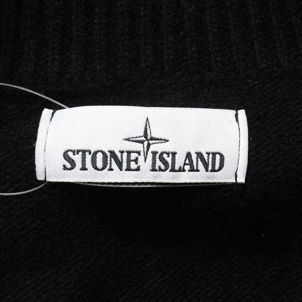 STONE ISLAND(ストーンアイランド) 18AW アームロゴワッペン付き ジップアップ ニット カーディガン ブラック 6915564A3