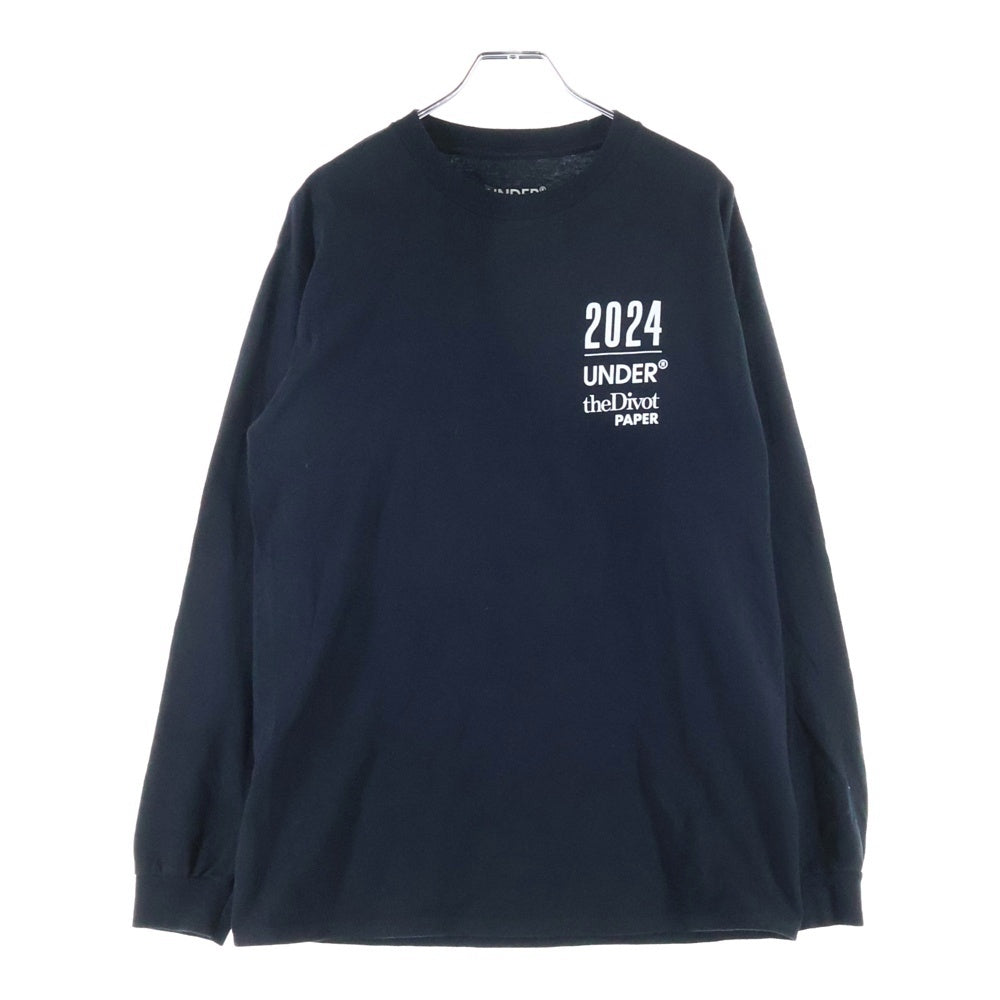 NO BRAND(ノーブランド) UNDER R アンダーアール MEETS THE DIVIOT PAPER 2024 プリント長袖シャツ ブラック