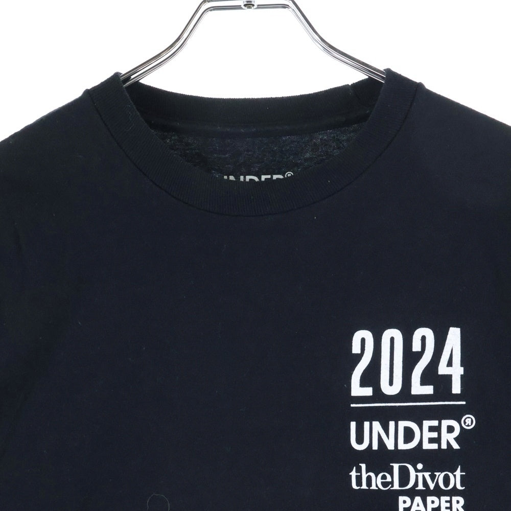 NO BRAND(ノーブランド) UNDER R アンダーアール MEETS THE DIVIOT PAPER 2024 プリント長袖シャツ ブラック