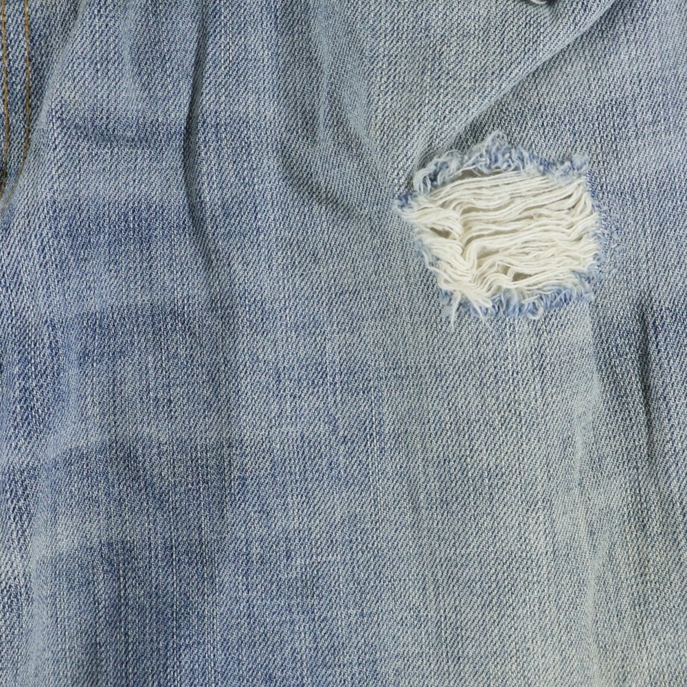DOLCE & GABBANA(ドルチェアンドガッバーナ) CRASH PROCESSING DAMAGE DENIM PANTS クラッシュ リペア加工 ジップフライ デニムパンツ インディゴ G3018D