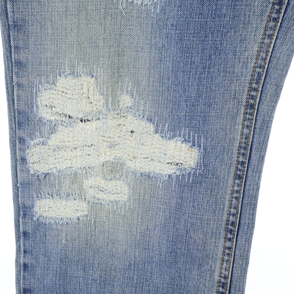 DOLCE & GABBANA(ドルチェアンドガッバーナ) CRASH PROCESSING DAMAGE DENIM PANTS クラッシュ リペア加工 ジップフライ デニムパンツ インディゴ G3018D
