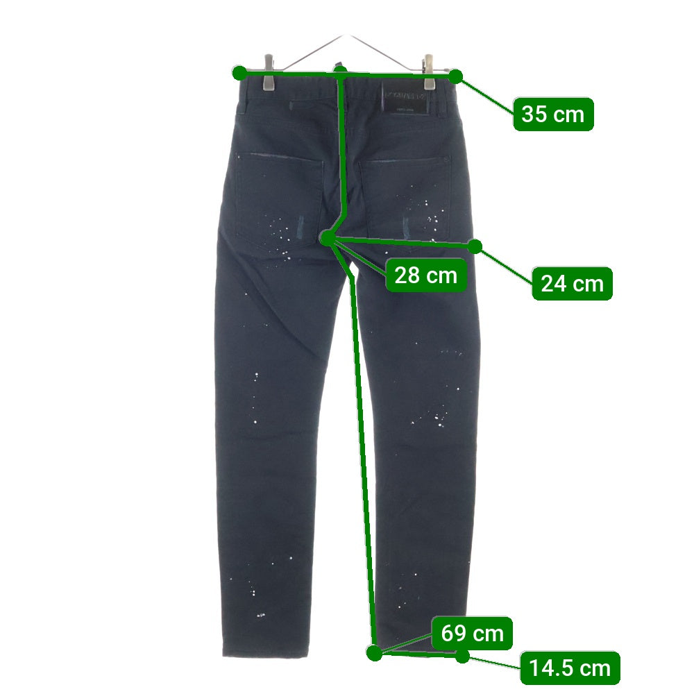 DSQUARED2(ディースクエアード) 17SS ダメージ加工 ボタンフライ スキニーデニムパンツ インディゴブラック S71LB0123