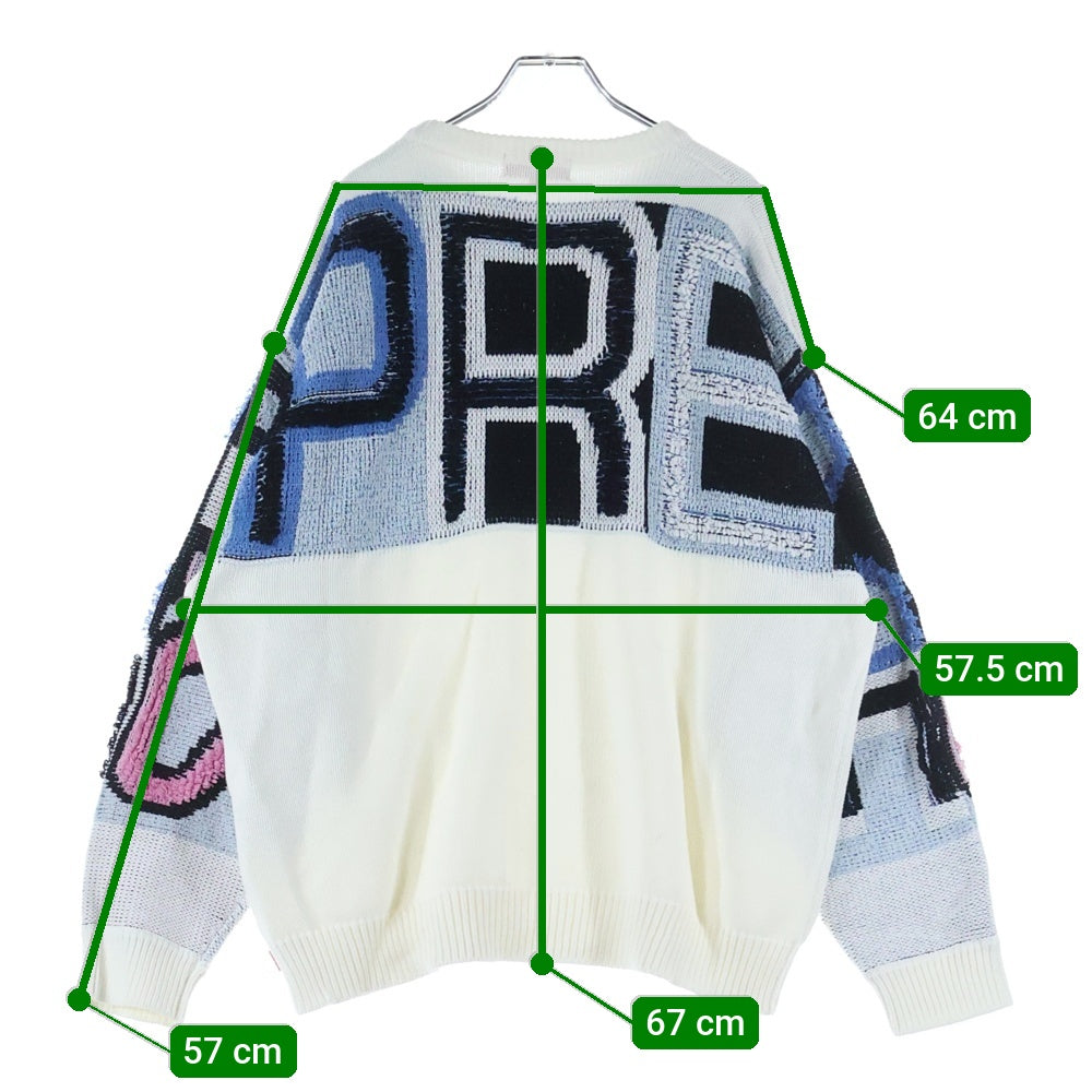 SUPREME(シュプリーム) 21AW Chenille Logo Sweater シェニールロゴセーター ホワイト