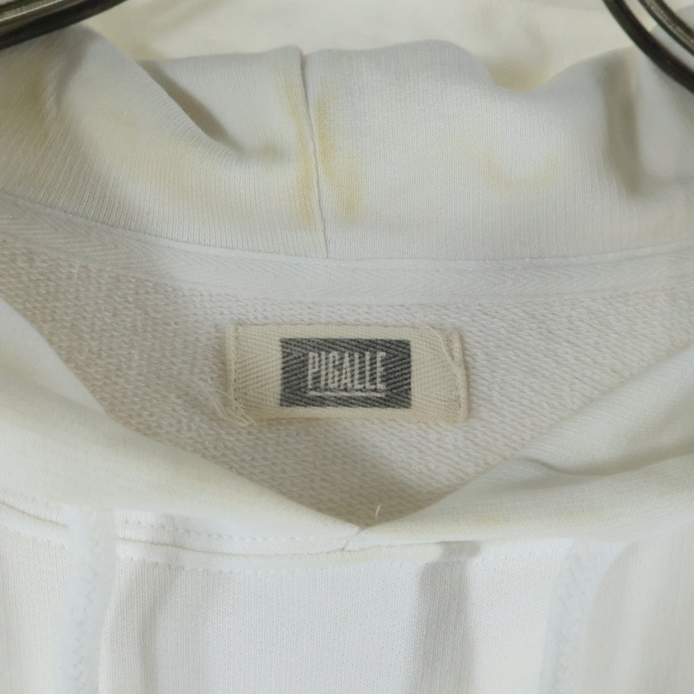 PIGALLE(ピガール) フロントプリント プルオーバーパーカー ホワイト
