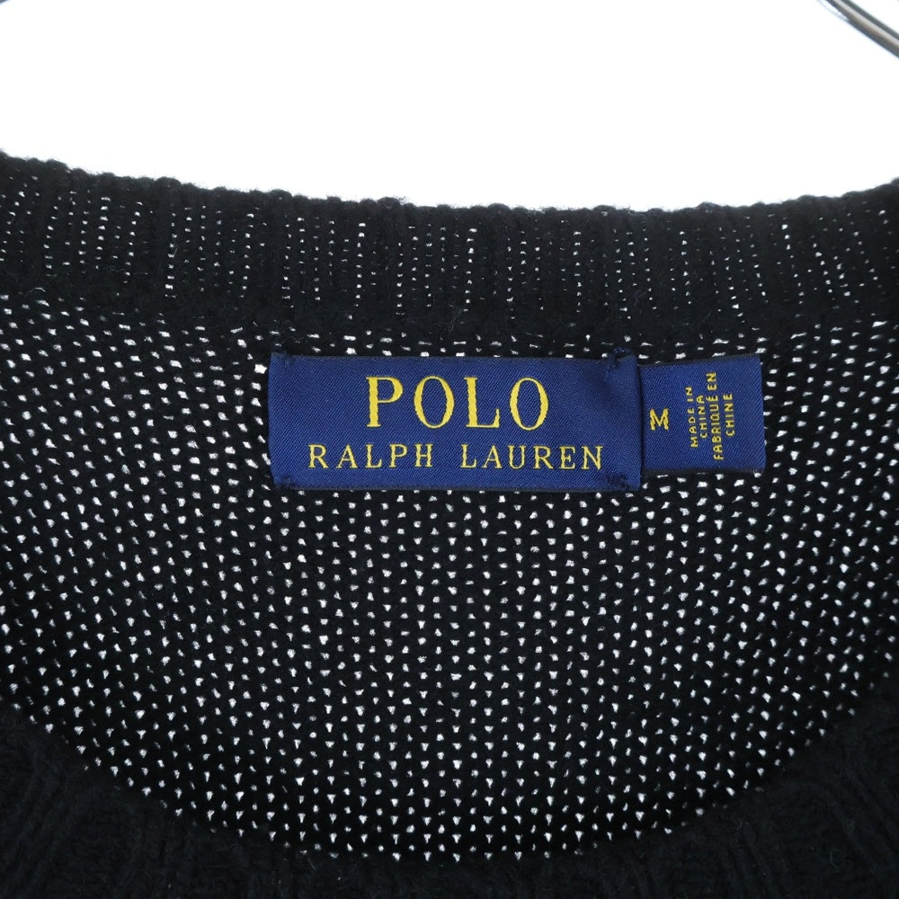 POLO RALPH LAUREN(ポロラルフローレン) Polo Bear ポロベア刺繍 プルオーバーニット ブラック 710680461001