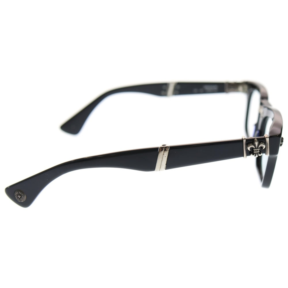 CHROME HEARTS(クロムハーツ) DROOLIN サイドフレアデザイン 折りたたみ スクエアフレームアイウェア コンパクトサングラス ブラック/シルバー