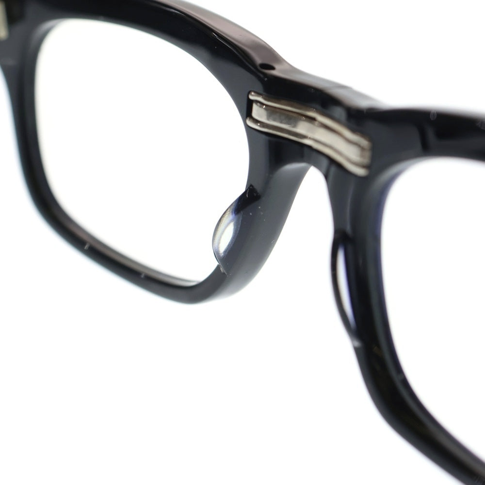 CHROME HEARTS(クロムハーツ) DROOLIN サイドフレアデザイン 折りたたみ スクエアフレームアイウェア コンパクトサングラス ブラック/シルバー