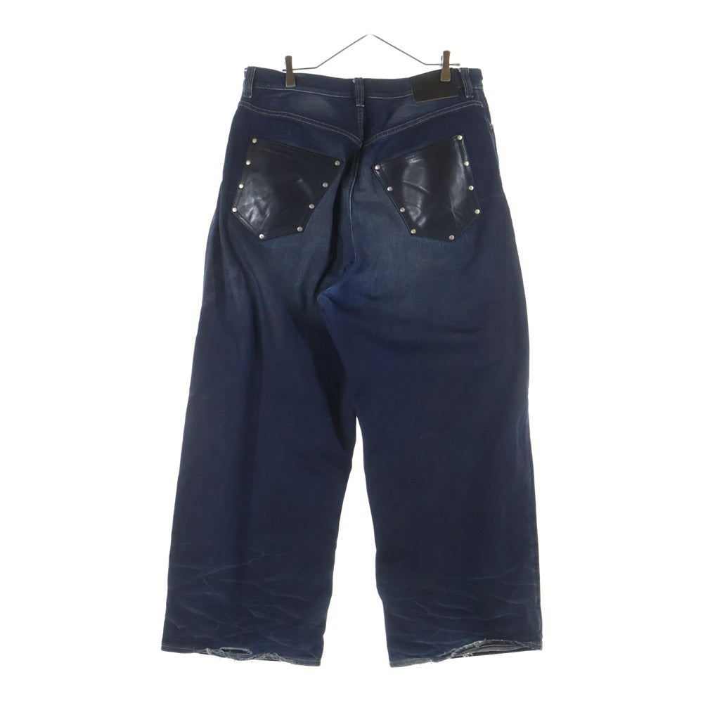 Acne Studios(アクネ ストゥディオズ) FN Darkside Leather ダークサイド レザー ボタンフライ デニムパンツ インディゴ B000370