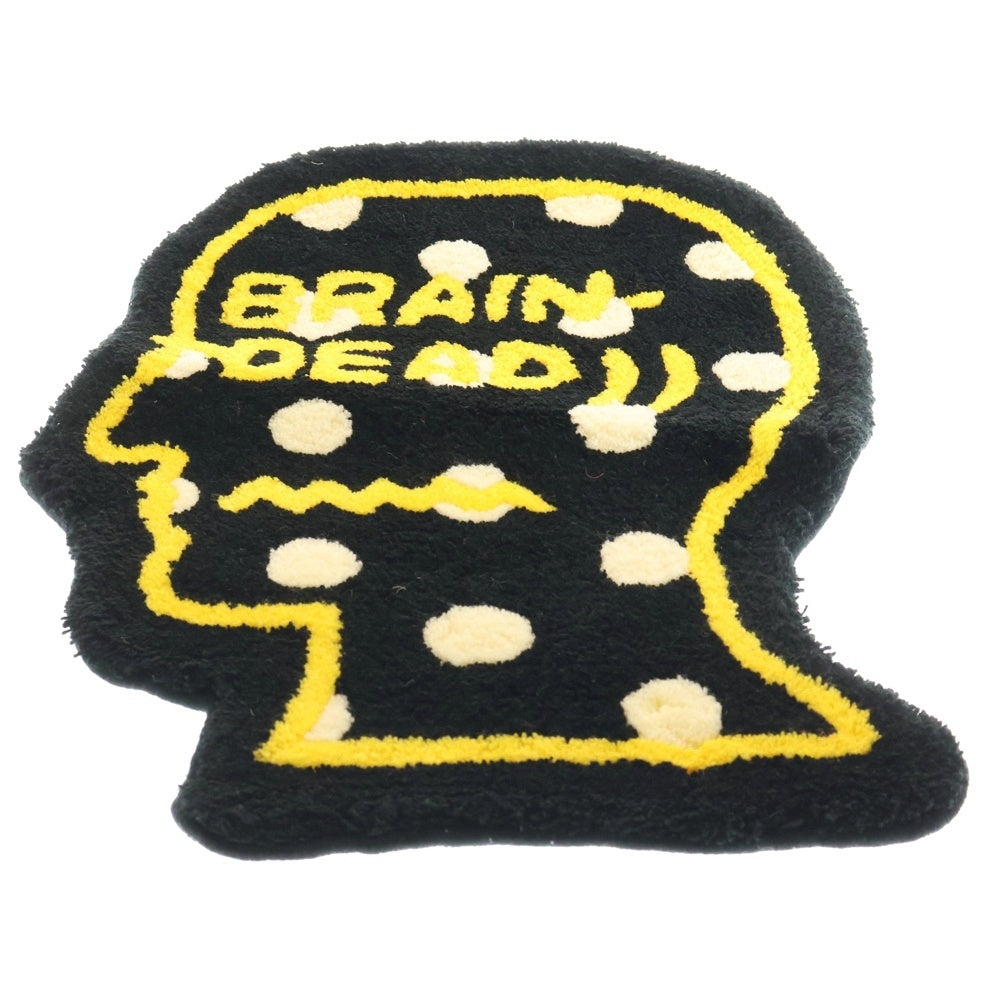 BRAIN-DEAD(ブレインデッド) LOGO HEAD RUG ロゴヘッドラグマット ブラック/イエロー