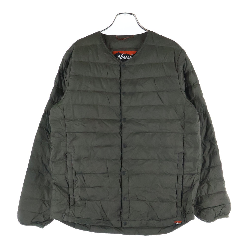 NANGA(ナンガ) ×WILD-1 LIGHT DOWN JACKET ワイルドワン ノーカラー ライト ダウンジャケット カーキ