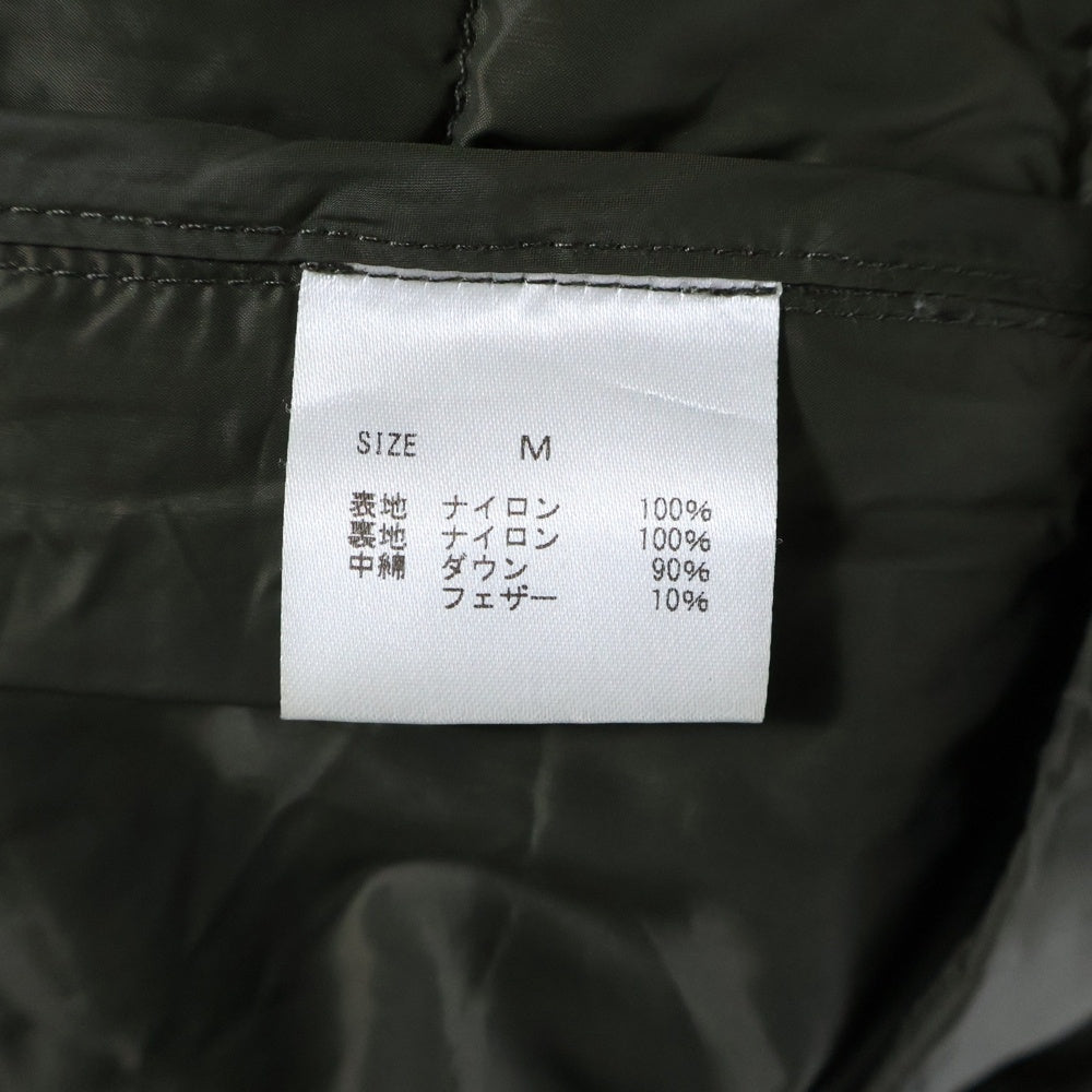 NANGA(ナンガ) ×WILD-1 LIGHT DOWN JACKET ワイルドワン ノーカラー ライト ダウンジャケット カーキ