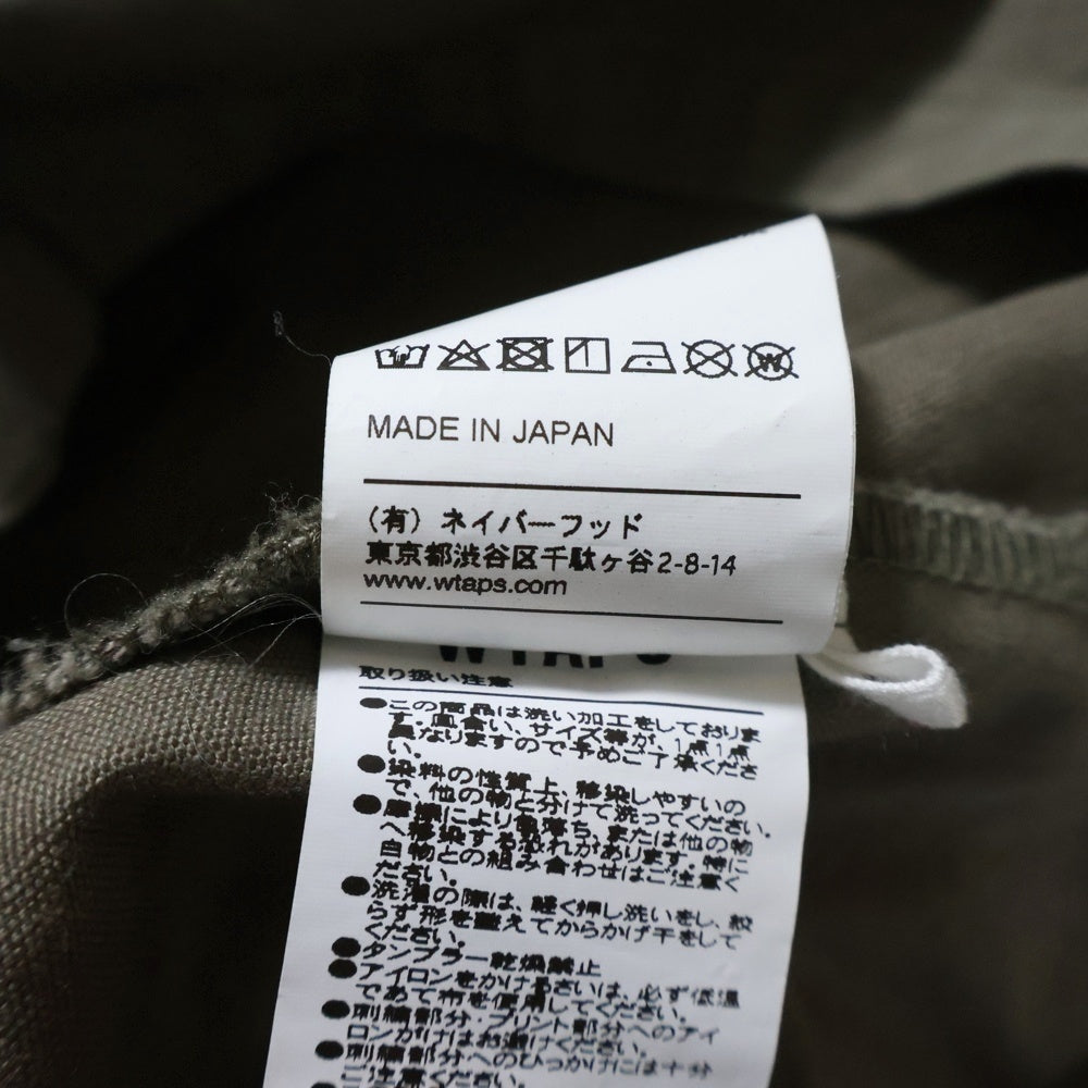 WTAPS(ダブルタップス) 19AW JUNGLE LS/SHIRT.COTTON.CANVAS 192WVDT-SHM03 ジャングル バックプリント 長袖シャツ カーキ