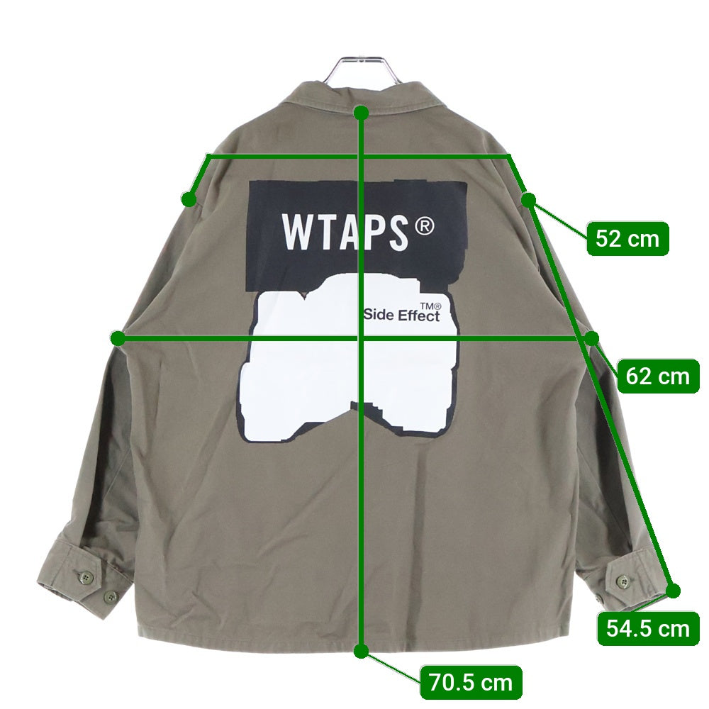 WTAPS(ダブルタップス) 19AW JUNGLE LS/SHIRT.COTTON.CANVAS 192WVDT-SHM03 ジャングル バックプリント 長袖シャツ カーキ