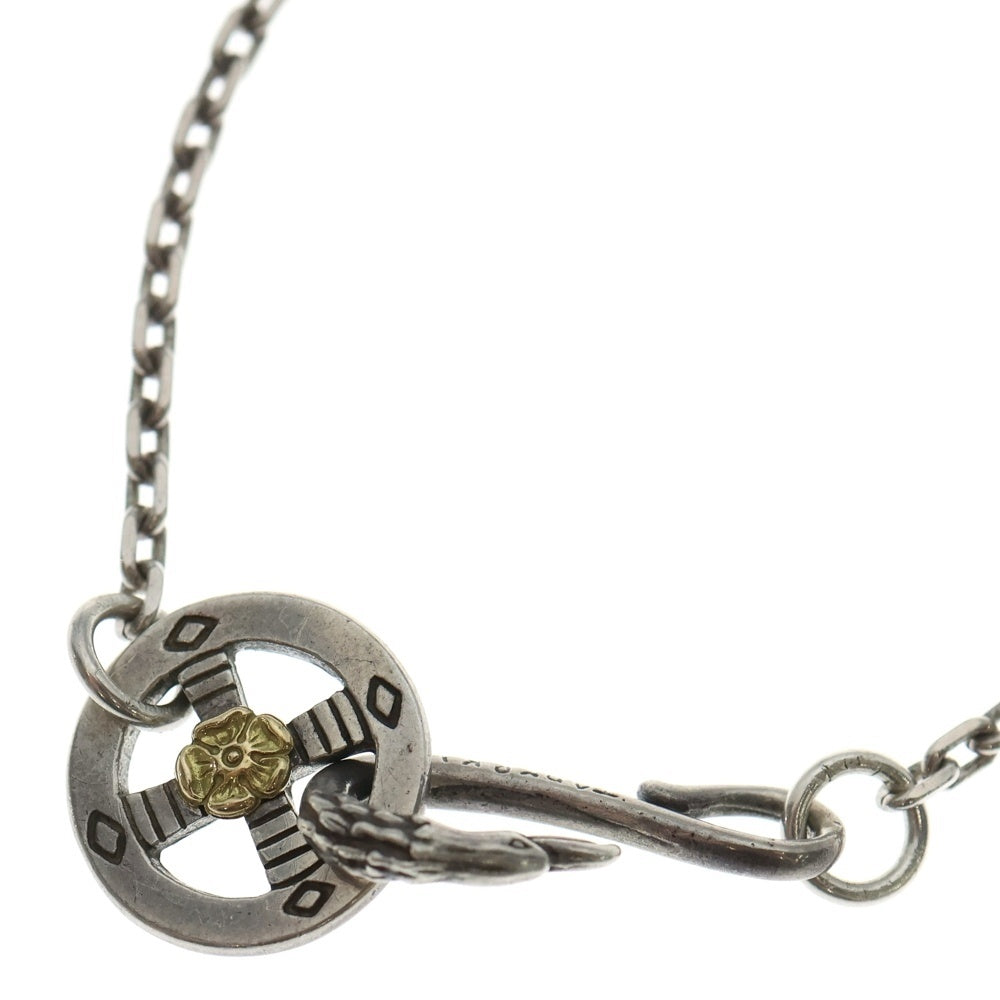 TADY & KING(タディアンドキング) イーグルフック&レギュラーホイールK18ローズ付きチェーン 細角 ネックレス シルバー