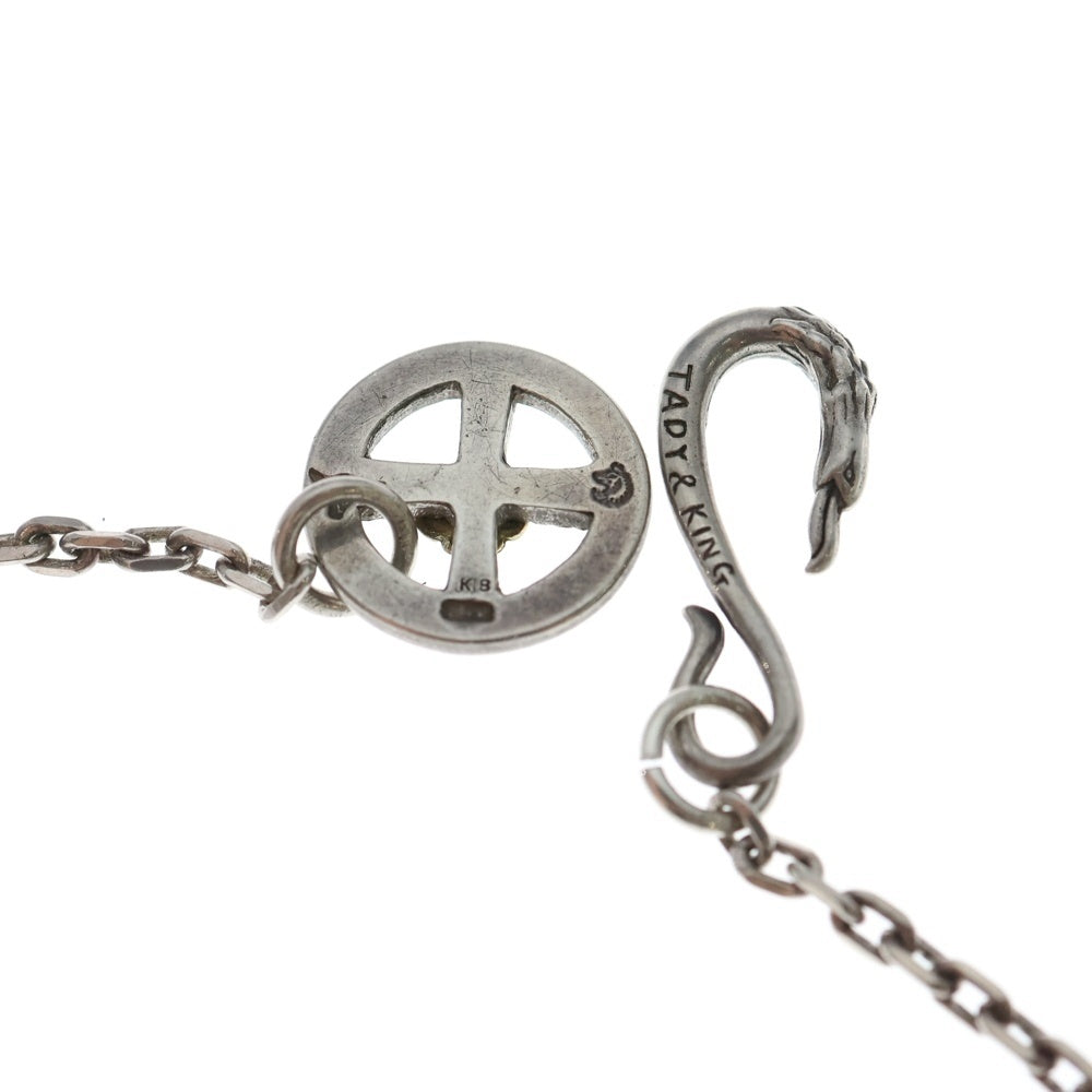 TADY & KING(タディアンドキング) イーグルフック&レギュラーホイールK18ローズ付きチェーン 細角 ネックレス シルバー