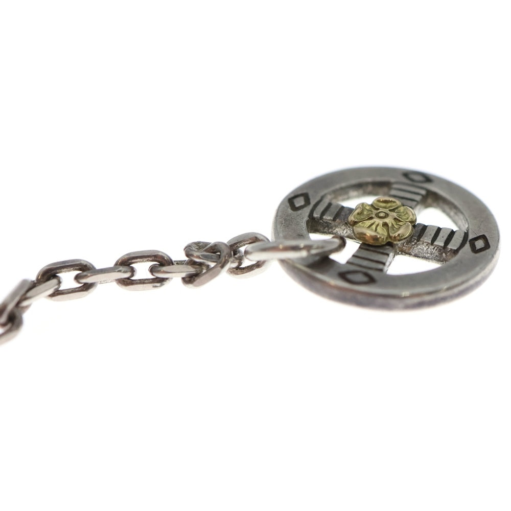 TADY & KING(タディアンドキング) イーグルフック&レギュラーホイールK18ローズ付きチェーン 細角 ネックレス シルバー