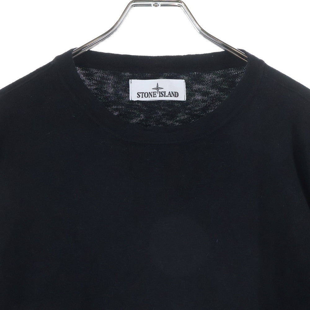 STONE ISLAND(ストーンアイランド) ロゴワッペン付き クルーネック 長袖Tシャツ ブラック 1015502B0