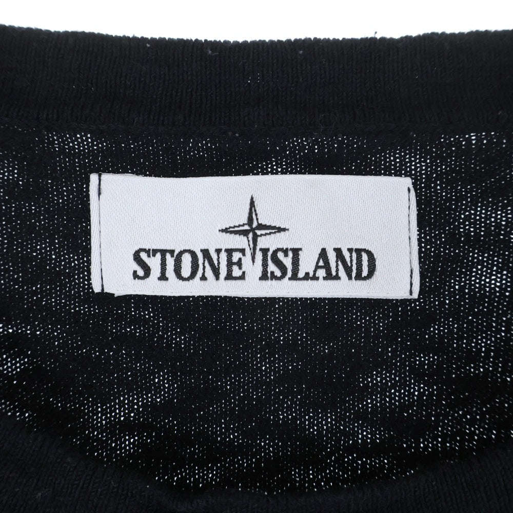 STONE ISLAND(ストーンアイランド) ロゴワッペン付き クルーネック 長袖Tシャツ ブラック 1015502B0