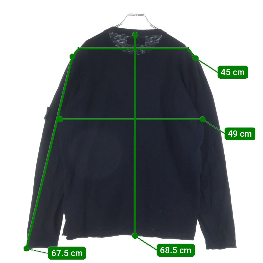 STONE ISLAND(ストーンアイランド) ロゴワッペン付き クルーネック 長袖Tシャツ ブラック 1015502B0