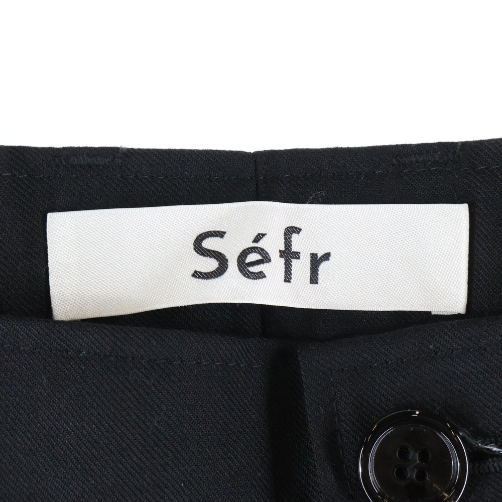 Sefr(セファ) ジップフライ ワイドスラックスパンツ ブラック