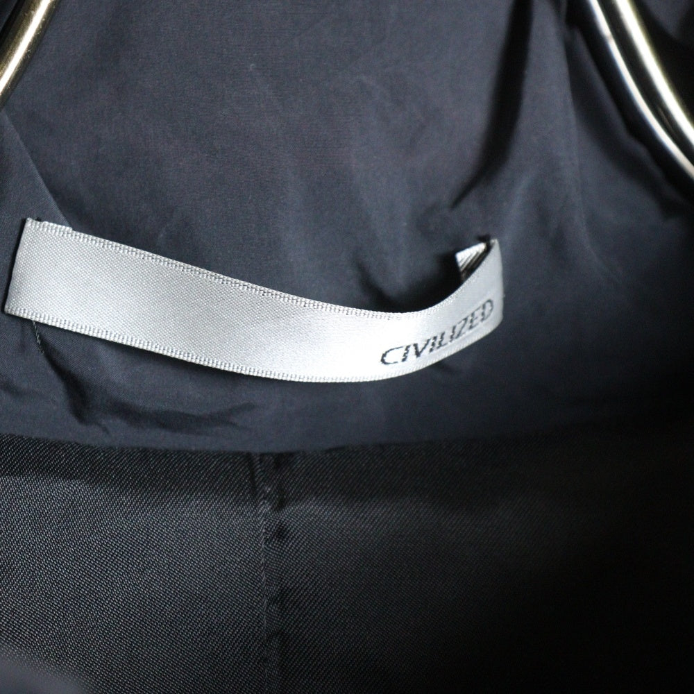 NO BRAND(ノーブランド) CIVILIZED シヴィライズド フロントジップアップ ナイロンジャケット ブラック