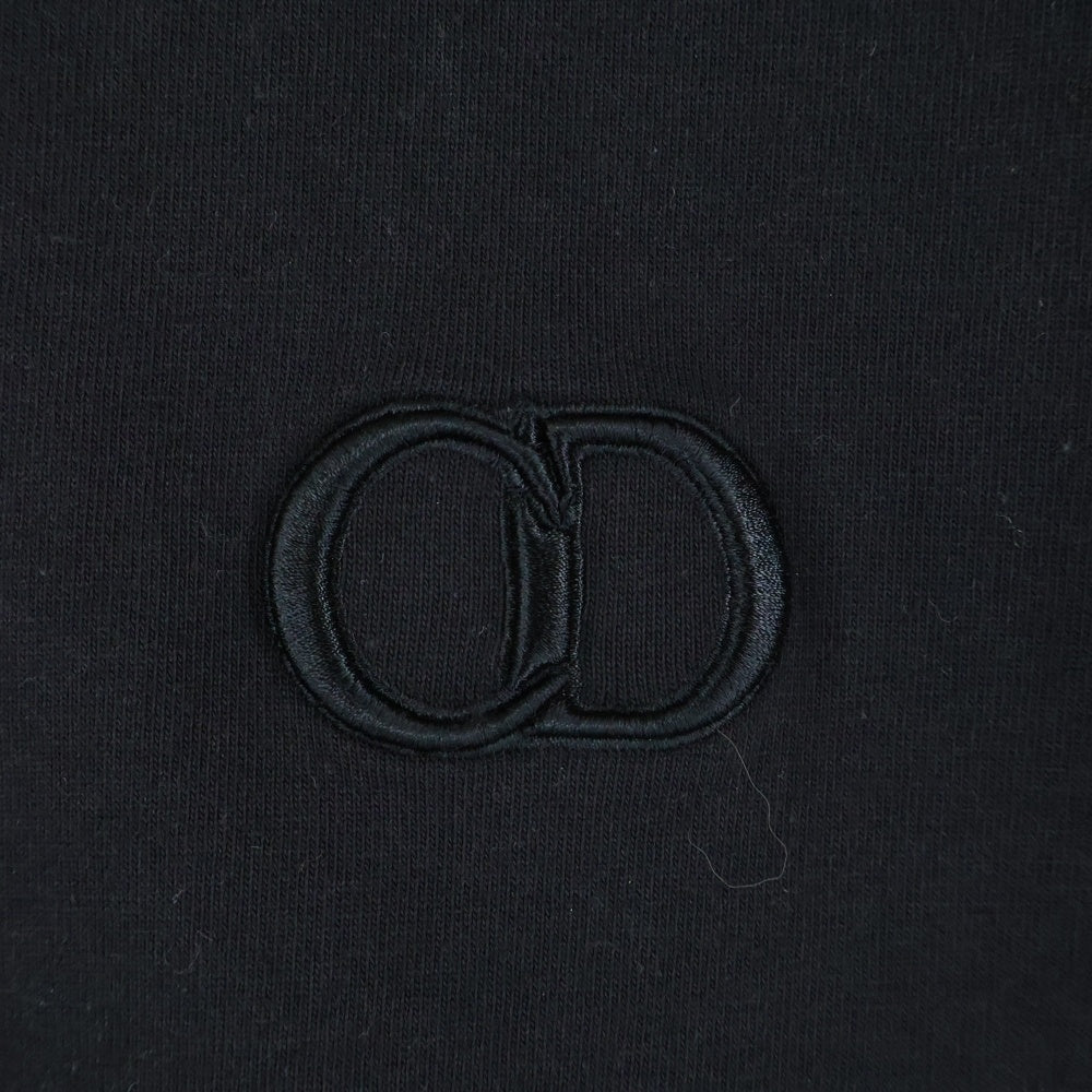 DIOR(ディオール) フロントCDロゴ刺繍 コットン半袖Tシャツ カットソー 943J605A0554 ブラック