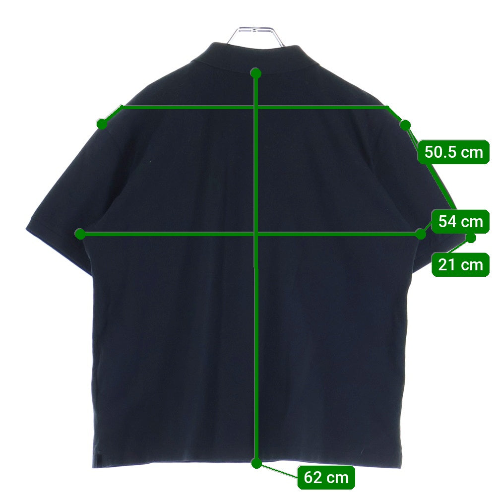 PRADA(プラダ) ナイロンディテール ピケ ポロシャツ ロゴプレート付きナイロン半袖ポロシャツ UJN737 S212 1YR5 ブラック