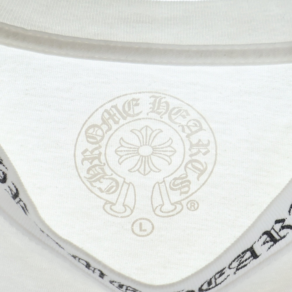 CHROME HEARTS(クロムハーツ) Neck Logo L/S TEE ネックロゴ ロングスリーブ長袖Tシャツ ホワイト