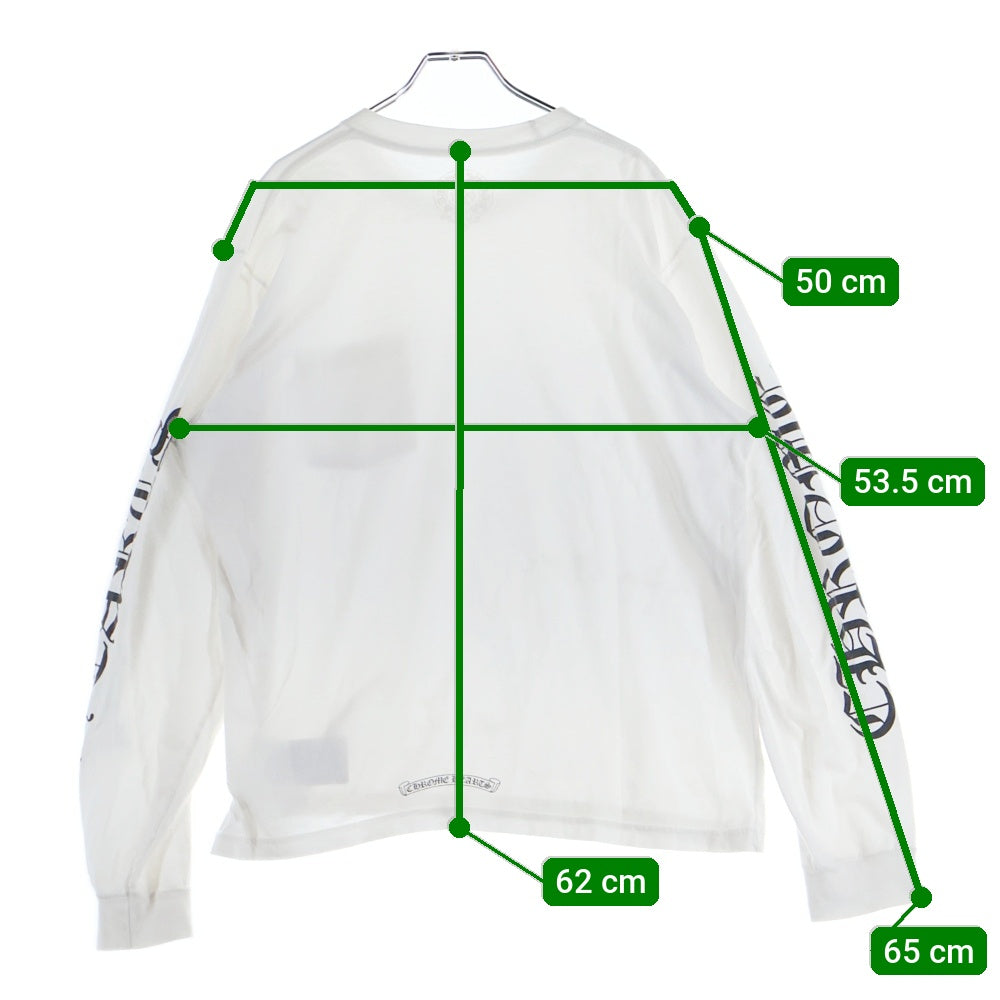 CHROME HEARTS(クロムハーツ) Neck Logo L/S TEE ネックロゴ ロングスリーブ長袖Tシャツ ホワイト