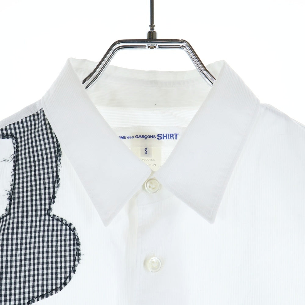 COMME des GARCONS SHIRT(コムデギャルソンシャツ) パッチワーク長袖シャツ W22059 ホワイト