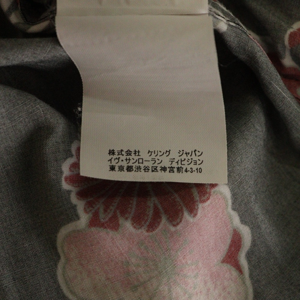 SAINT LAURENT PARIS(サンローランパリ) 16SS フロントボタン 総柄レーヨンシャツ ブラック