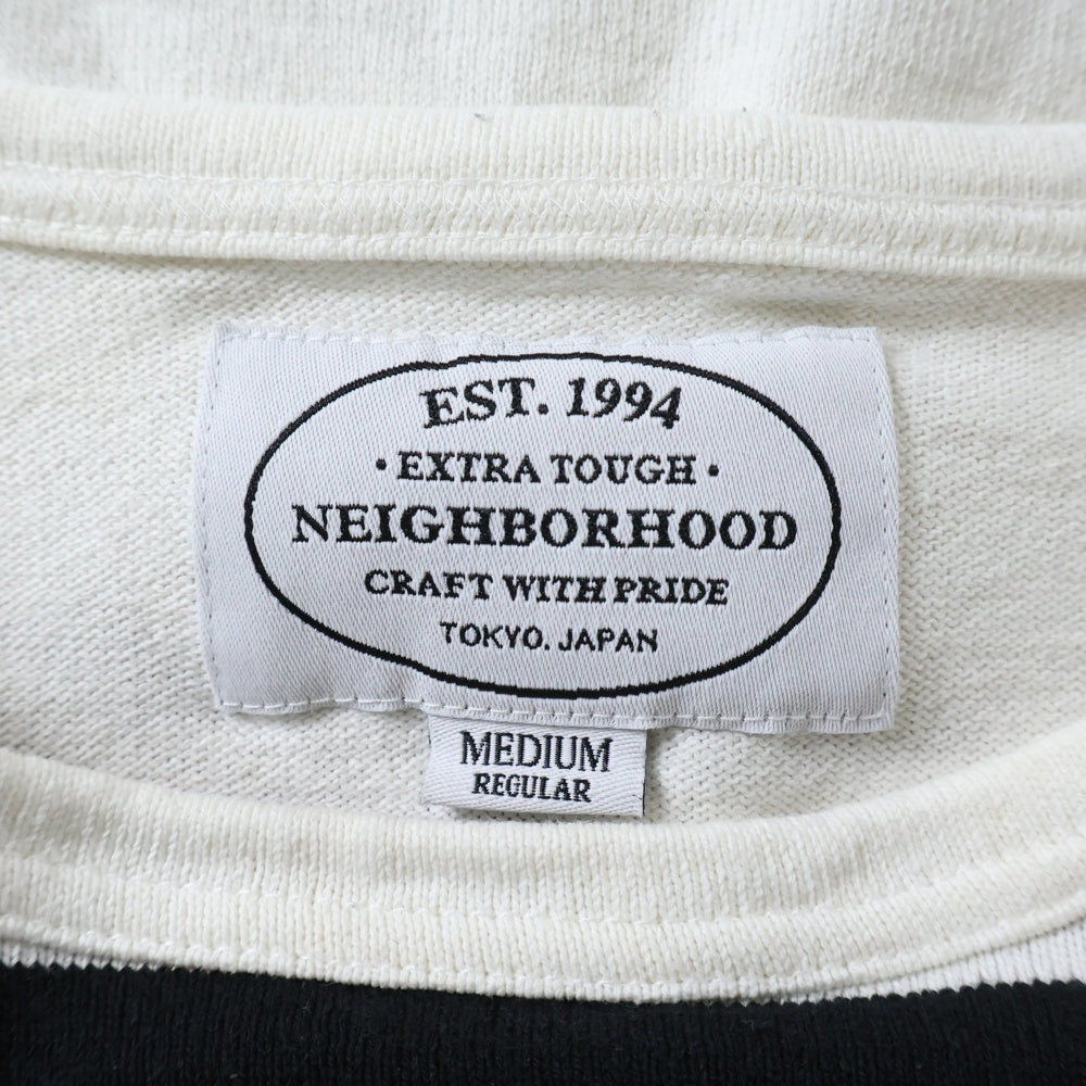NEIGHBORHOOD(ネイバーフッド) ボーダー 半袖Tシャツ カットソー ホワイト/ブラック 161KNNH-CSM02