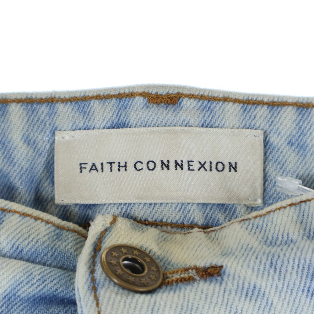 FAITH CONNEXION(フェイスコネクション) ボタンフライ プリントデニムパンツ インディゴ X5501DNTMB4