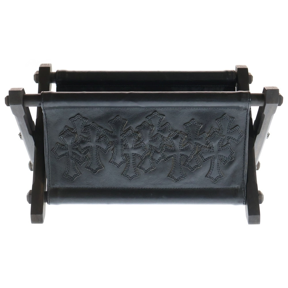 CHROME HEARTS(クロムハーツ) FOLDNG CLICKR RACK/V1 REMOTE CONTROLLER RACK リモコンラック セメタリークロスパッチ エボニーレッグ レザーリモコンラック ブラック/ブラウン ■