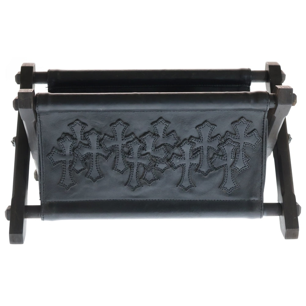 CHROME HEARTS(クロムハーツ) FOLDNG CLICKR RACK/V1 REMOTE CONTROLLER RACK リモコンラック セメタリークロスパッチ エボニーレッグ レザーリモコンラック ブラック/ブラウン ■