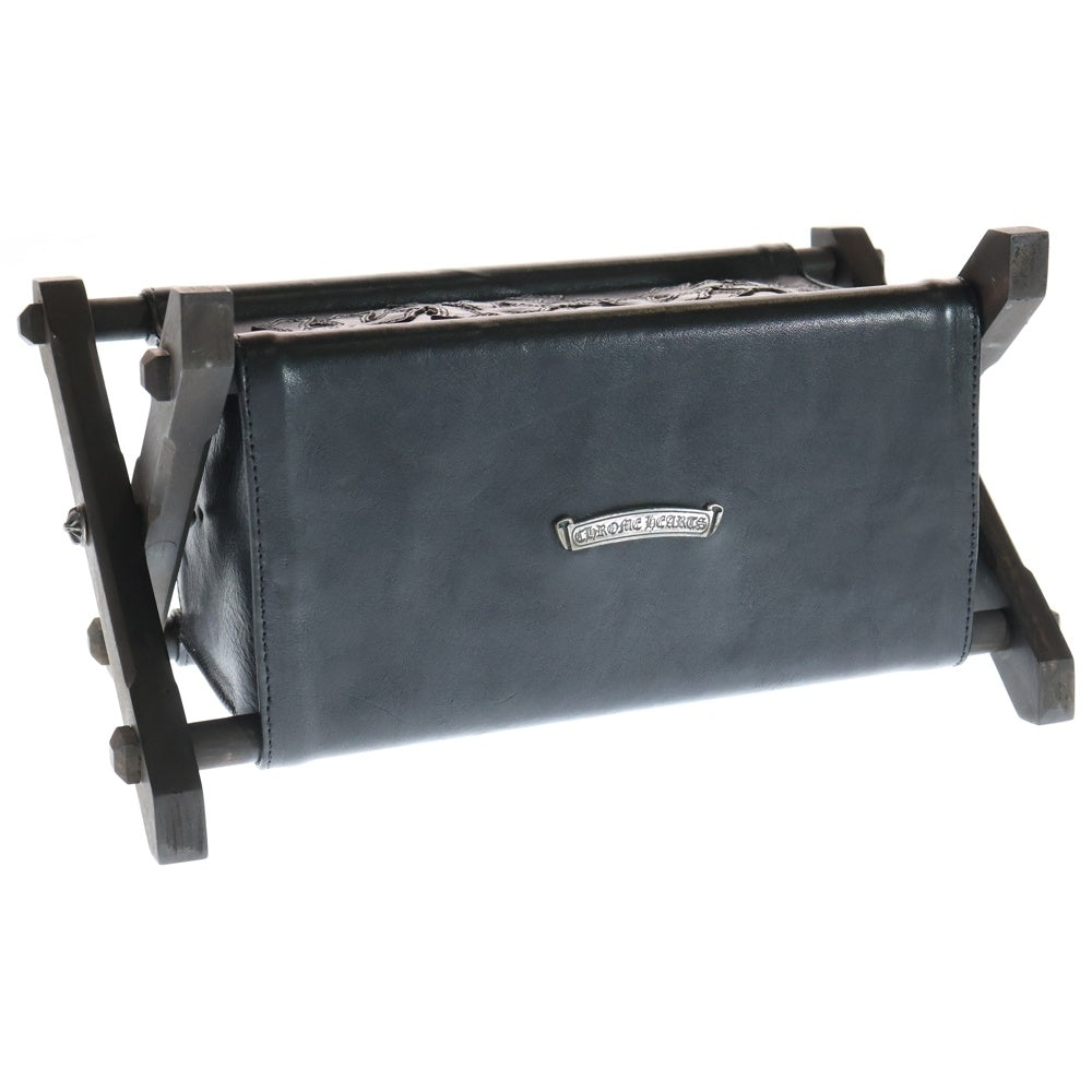 CHROME HEARTS(クロムハーツ) FOLDNG CLICKR RACK/V1 REMOTE CONTROLLER RACK リモコンラック セメタリークロスパッチ エボニーレッグ レザーリモコンラック ブラック/ブラウン ■